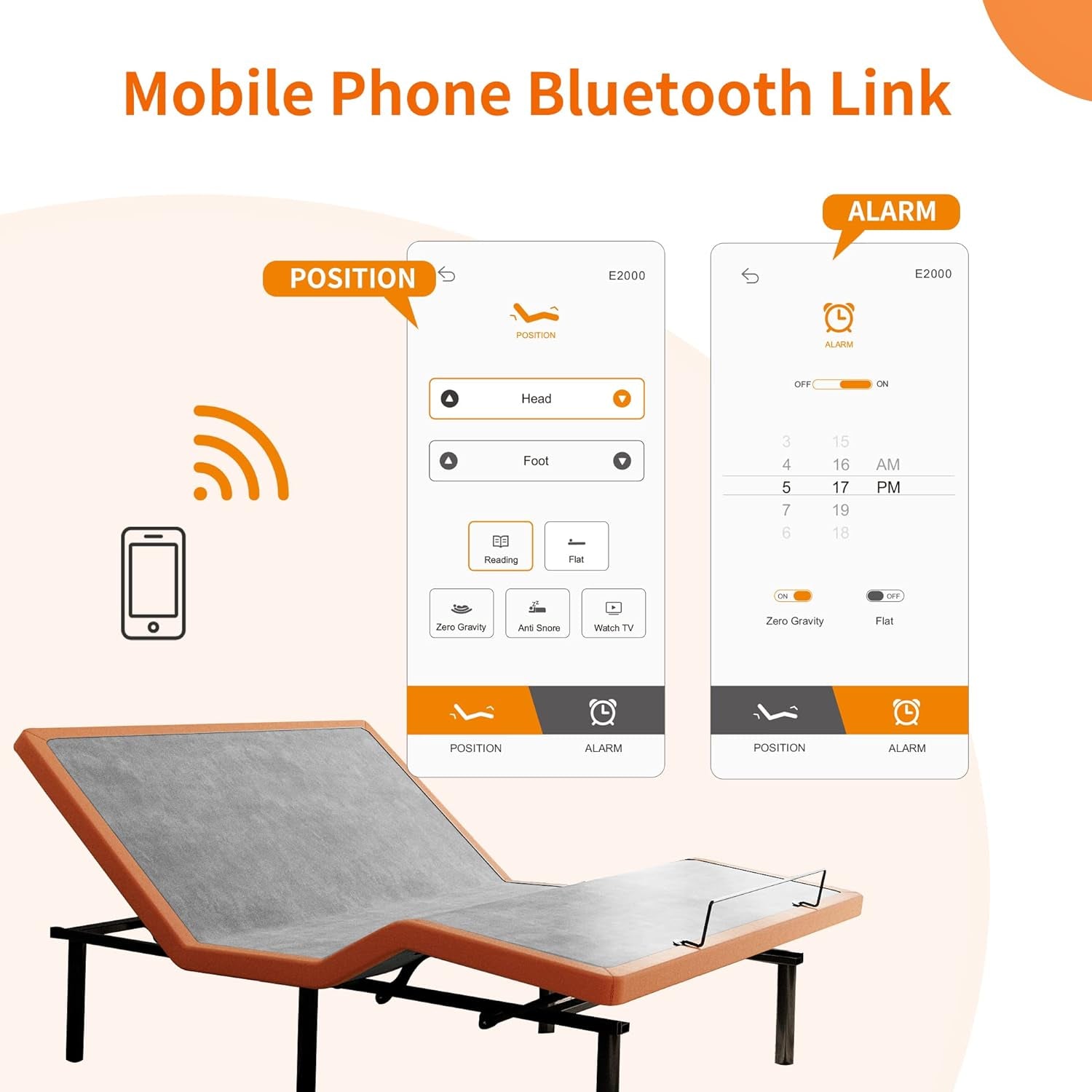 Adjustable Bed Frame Queen - Easy to Install in 5 Minutes, Adjustable Bed for Massage, Zero Gravity, under Bed Lights, Wireless Remote, Foot&Head Incline, Smart Bed, 3000 Premium Series