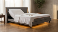 14" Hybrid Mattress Twin XL + Adjustable Bed Frame - Luxury Gel Memory Foam, Upholstered Bed Frames with Massage, USB, under Bed Night Light, Head and Foot Incline, Split King — Lifestyle