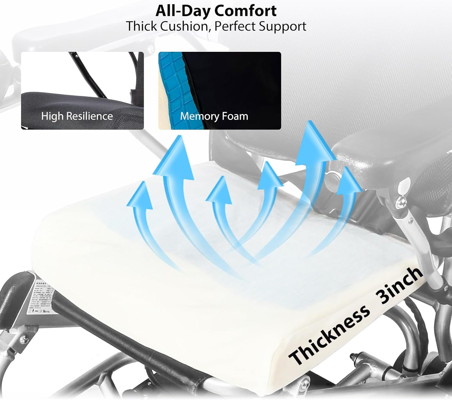 Electric Wheelchairs for Adults, Heavy Duty 66Lbs 20" Wider Seat Aluminum Foldable Motorized Wheelchair with 12Ah Batteries & Dual Motors, 20 Miles Long Range 330 Lbs Large Tire for Home, Park
