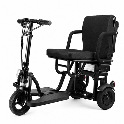 New Folding Mobility Scooter, 3-Wheel Foldable Mobility Scooter for Adults & Seniors, Long-Range Lithium Battery, 300Lbs Capacity, Lightweight with Basket & Cup Holder