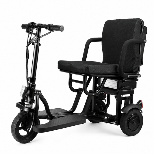 New Folding Mobility Scooter, 3-Wheel Foldable Mobility Scooter for Adults & Seniors, Long-Range Lithium Battery, 300Lbs Capacity, Lightweight with Basket & Cup Holder