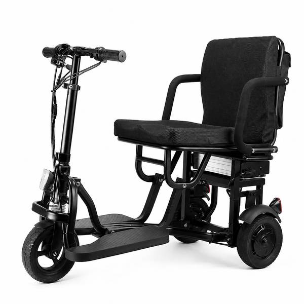 New Folding Mobility Scooter, 3-Wheel Foldable Mobility Scooter for Adults & Seniors, Long-Range Lithium Battery, 300Lbs Capacity, Lightweight with Basket & Cup Holder