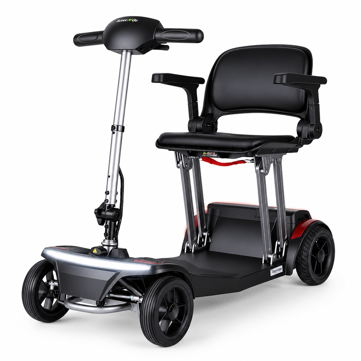 Mobility Scooter for Seniors & Adults Foldable, Airline Approved, 44Lbs Lightweight 4 Wheel Electric Scooter, Portable for Travel, with Removable Battery & USB Port (Standard)