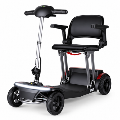 Mobility Scooter for Seniors & Adults Foldable, Airline Approved, 44Lbs Lightweight 4 Wheel Electric Scooter, Portable for Travel, with Removable Battery & USB Port (Standard)