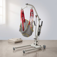 Electric Transfer Patient Lift, Medical Carbon Steel Body Transfer Lift W/Sling for Seniors, Bed & Chair Use, 510Lb Weight Capacity, White — Studio Shot