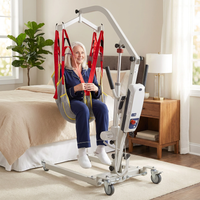 Electric Transfer Patient Lift, Medical Carbon Steel Body Transfer Lift W/Sling for Seniors, Bed & Chair Use, 510Lb Weight Capacity, White — Lifestyle