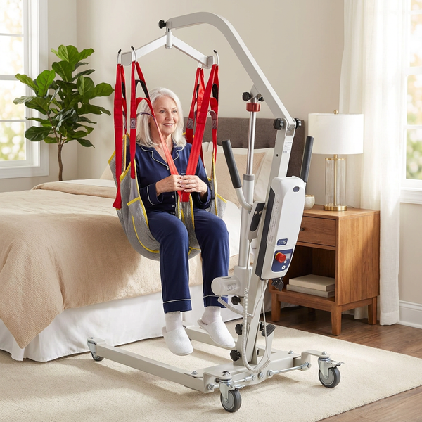 Electric Patient Transfer Lift Built for Safe Senior Care, 510Lb Capacity, Carbon Steel Body, One-Touch Operation