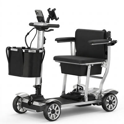 Electric Mobility Scooter Built for Daily Independence, 15-Mile Range, 350lb Capacity, Detachable Battery