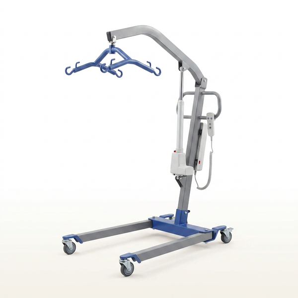 Portable Hydraulic Patient Lift for Home Use - 6 Point Spreader - with Electric Upgrade - Expandable Base, Compact — Studio Shot