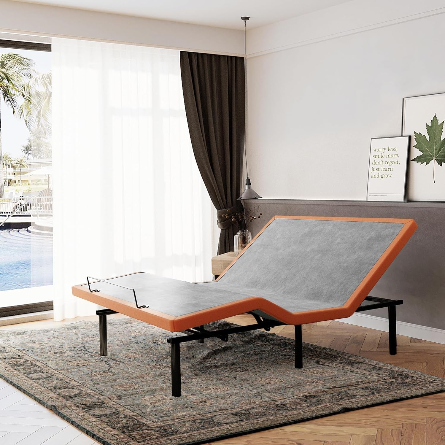 Adjustable Bed Frame Queen - Easy to Install in 5 Minutes, Adjustable Bed for Massage, Zero Gravity, under Bed Lights, Wireless Remote, Foot&Head Incline, Smart Bed, 3000 Premium Series