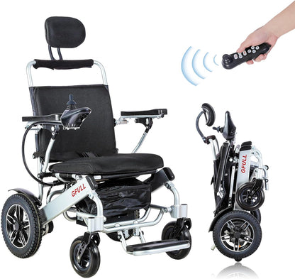 Electric Wheelchairs for Adults, Heavy Duty 66Lbs 20" Wider Seat Aluminum Foldable Motorized Wheelchair with 12Ah Batteries & Dual Motors, 20 Miles Long Range 330 Lbs Large Tire for Home, Park