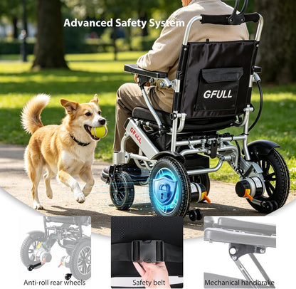 Electric Wheelchairs for Adults, Heavy Duty 66Lbs 20" Wider Seat Aluminum Foldable Motorized Wheelchair with 12Ah Batteries & Dual Motors, 20 Miles Long Range 330 Lbs Large Tire for Home, Park